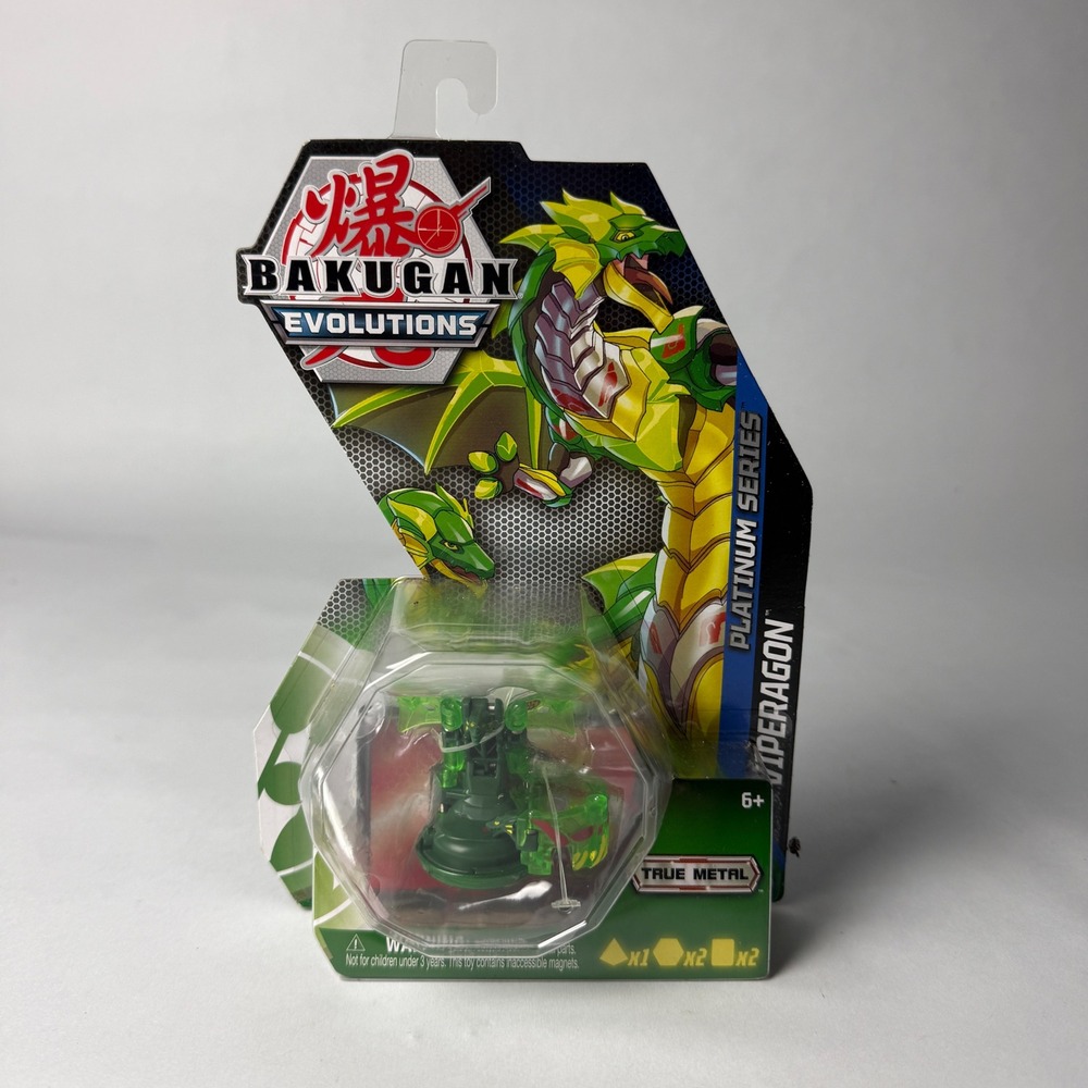 Bakugan Evolutions Platinum Series Viperagon True Metal Green Action Figure New